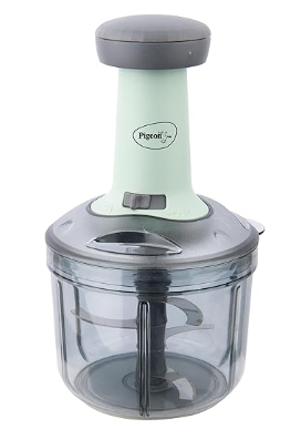 Press-down manual vegetable chopper with push handle for quick chopping