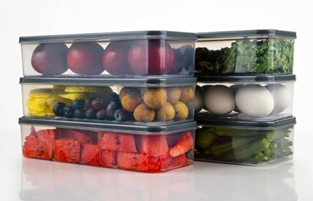 Stackable kitchen storage containers for organizing food items in small kitchens