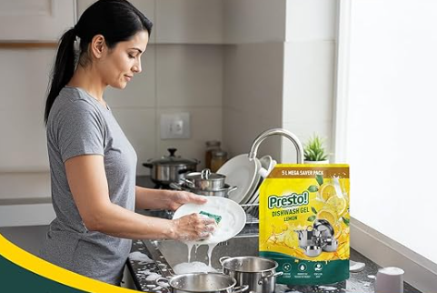 Dishwashing liquid for removing grease and food stains from kitchen utensils