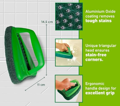 Kitchen slab and countertop scrubbers for removing stains and grease