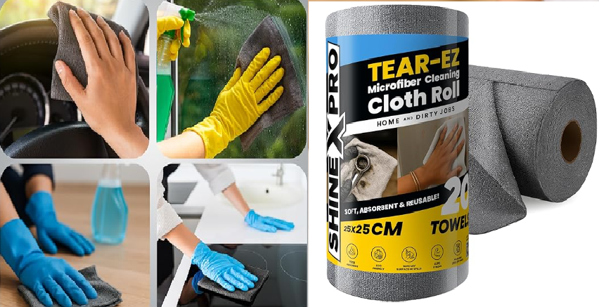 Microfiber cleaning cloth for wiping kitchen surfaces drying utensils and polishing slabs