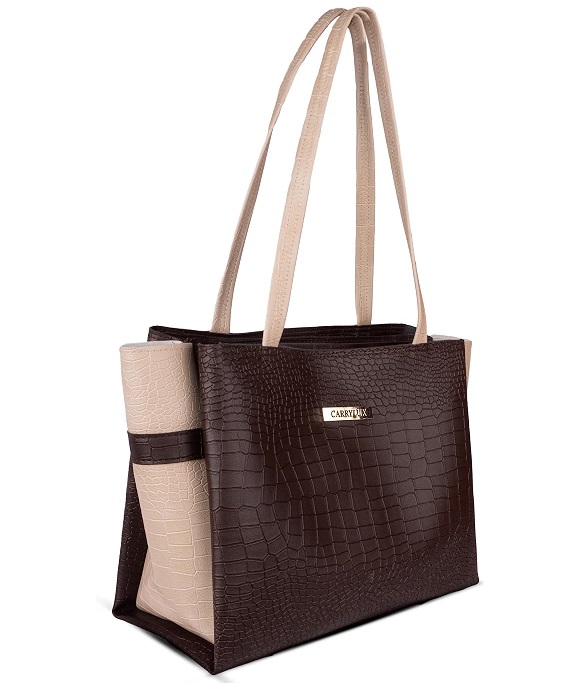 15 Best Handbags Under ₹500 Carrylux dual tone croco pattern tote handbag for women